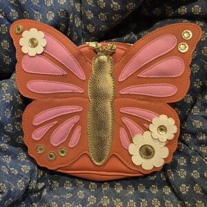 Pink and Gold Butterfly Purse